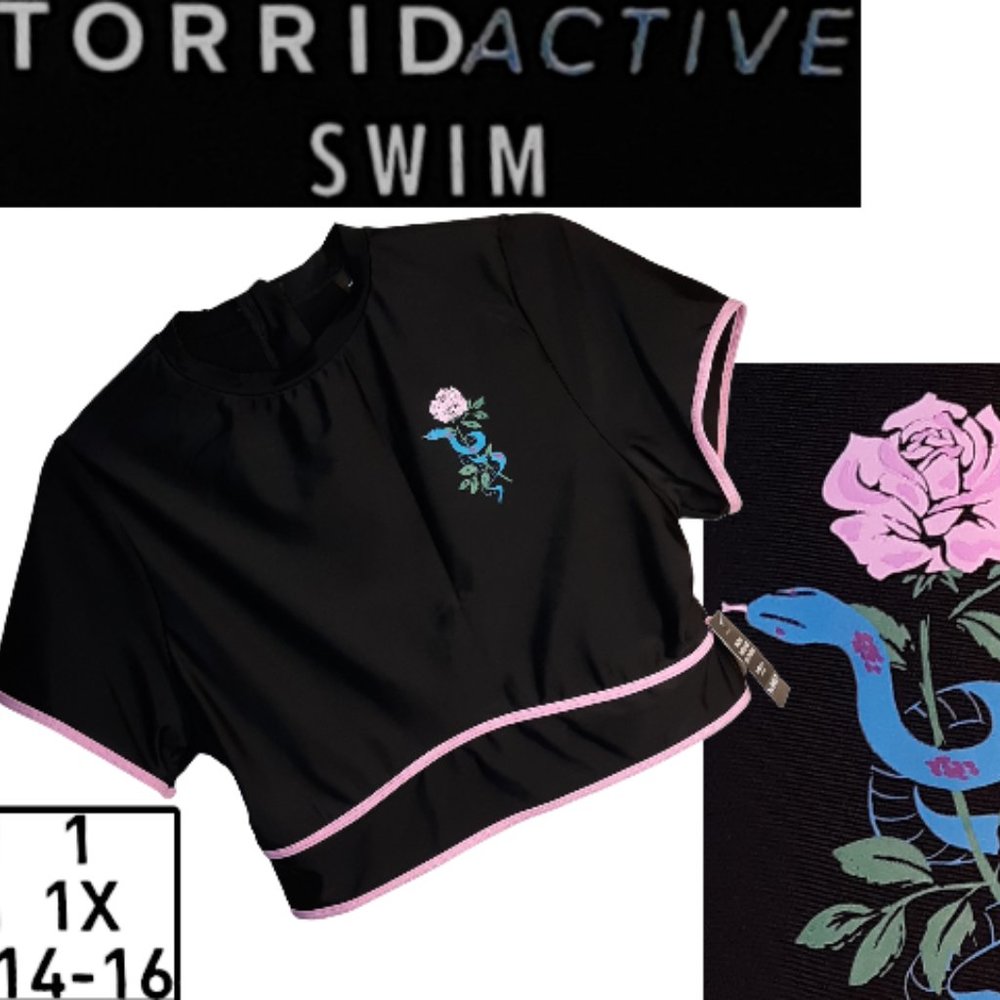 Crop Rashguard, Snake Rose 🧾